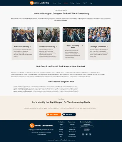 Vertex Leadership services page