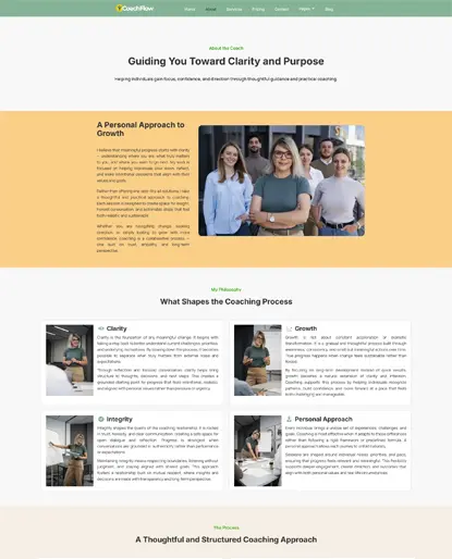 Coaching about page