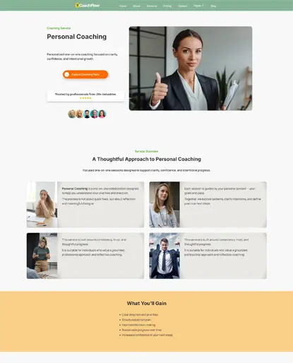 Coaching service page