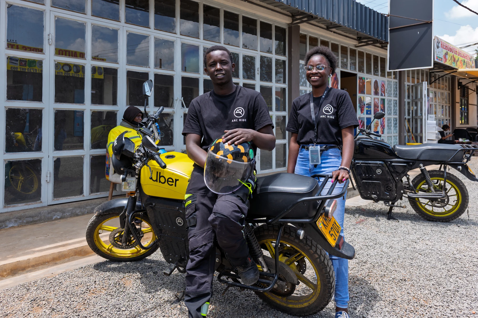 ARC Ride rider and staff member in Nairobi