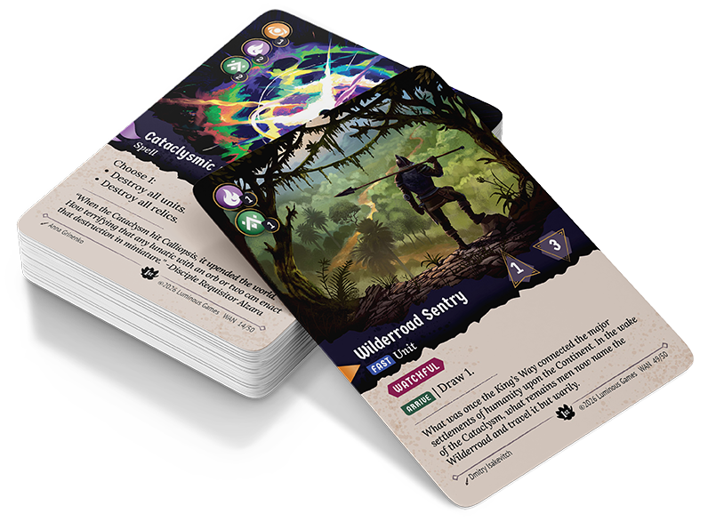 A stack of Wanderers cards