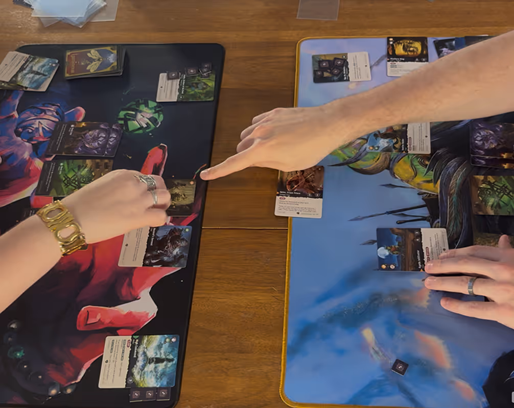 People playing Luminous at a store.