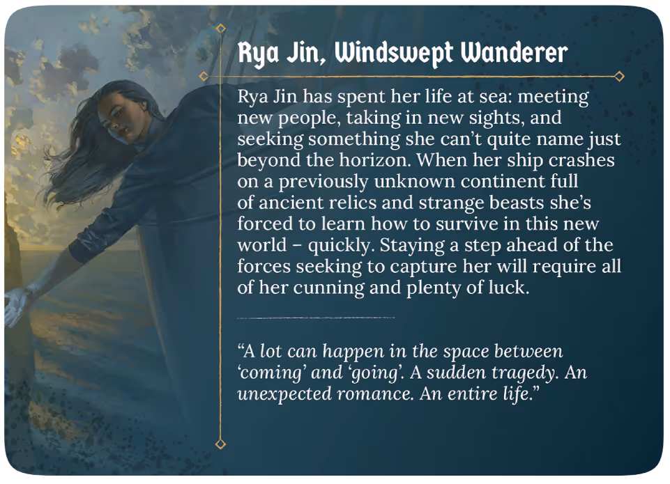 Card back for Rya Jin, Windswept Wanderer