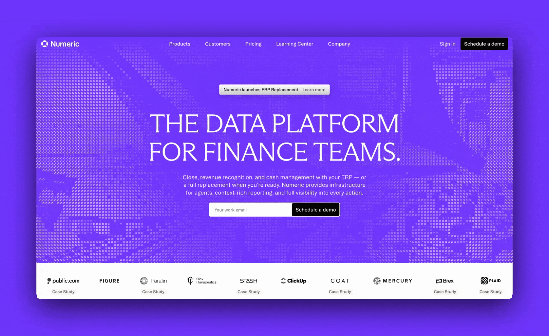 Animated preview of the Numeric platform