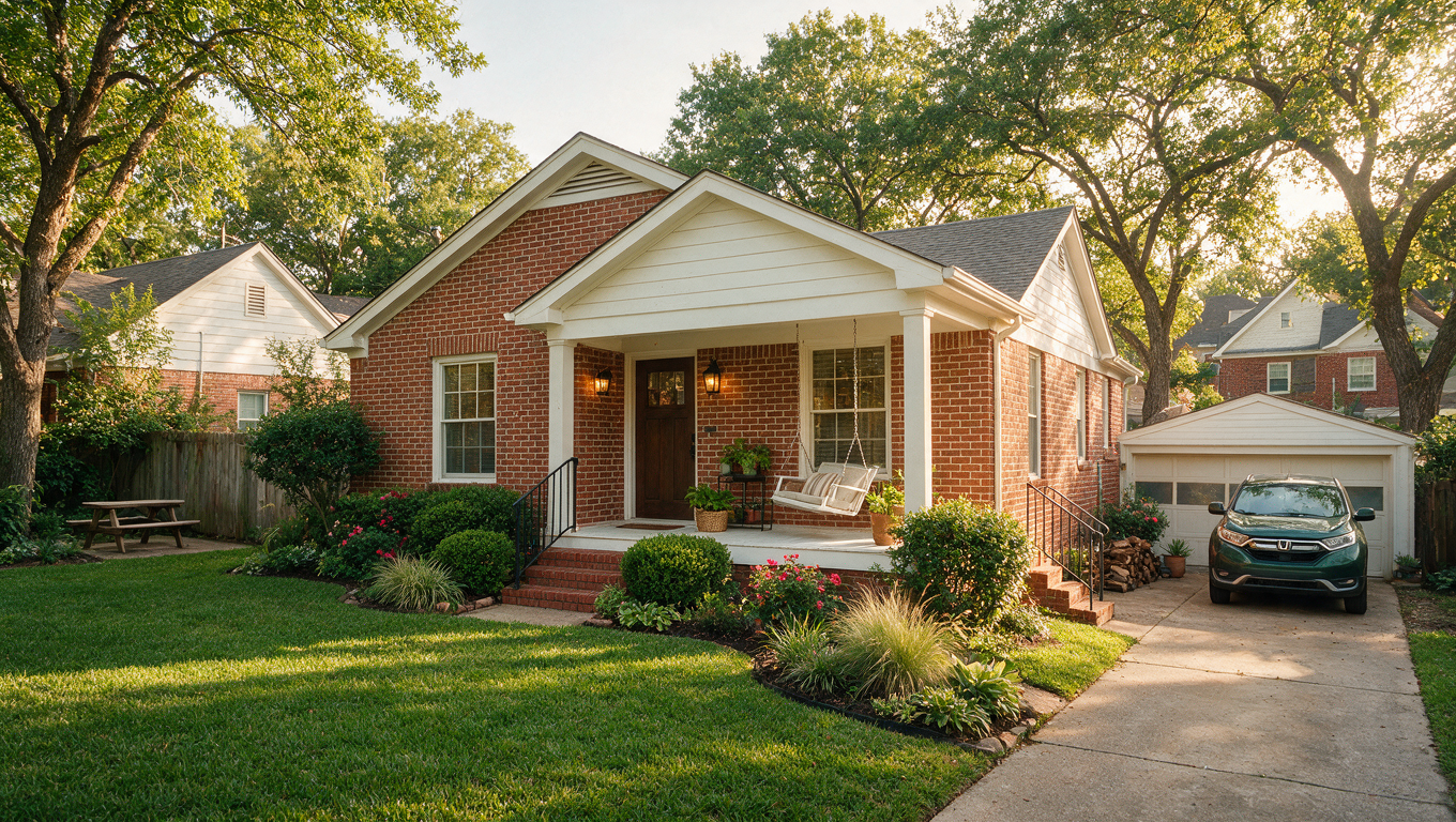 Dallas Texas home being evaluated before a scheduled foreclosure sale