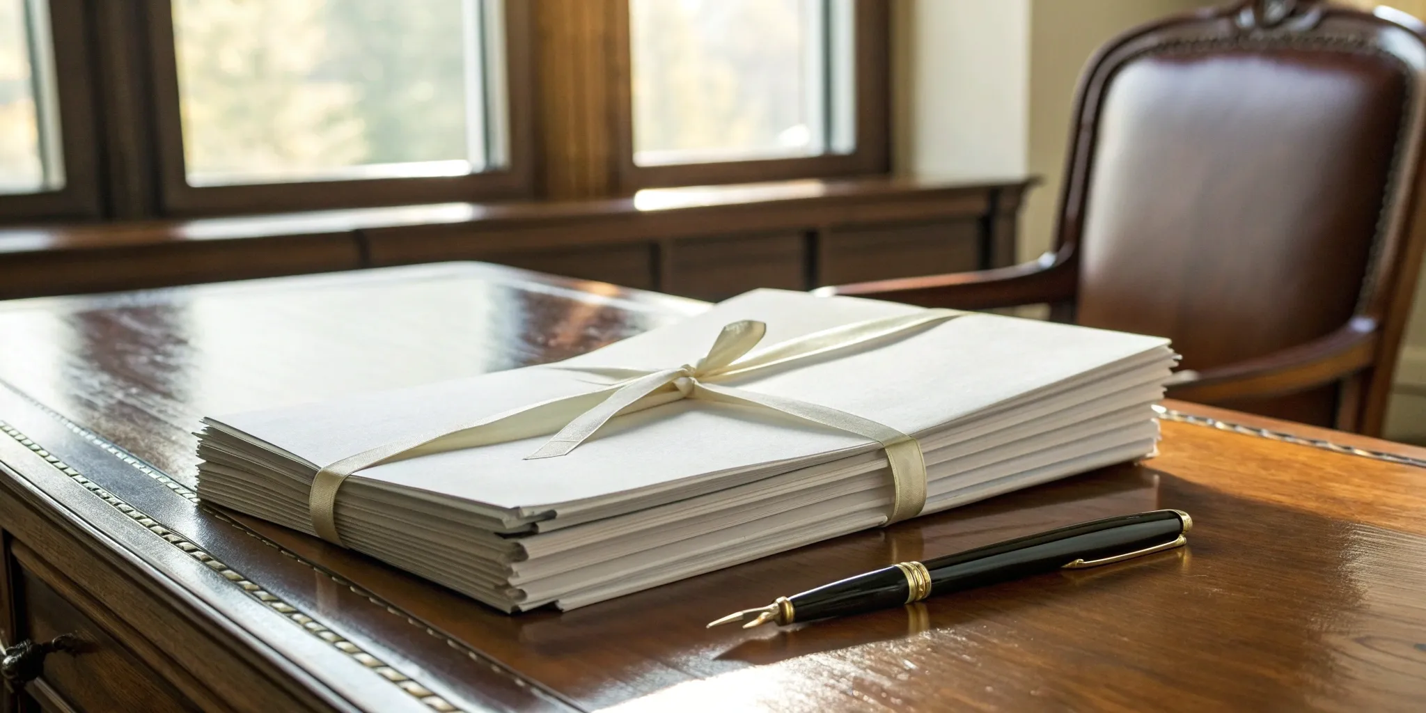 Calculating the cost to set up a living trust with legal documents and a pen on a desk.