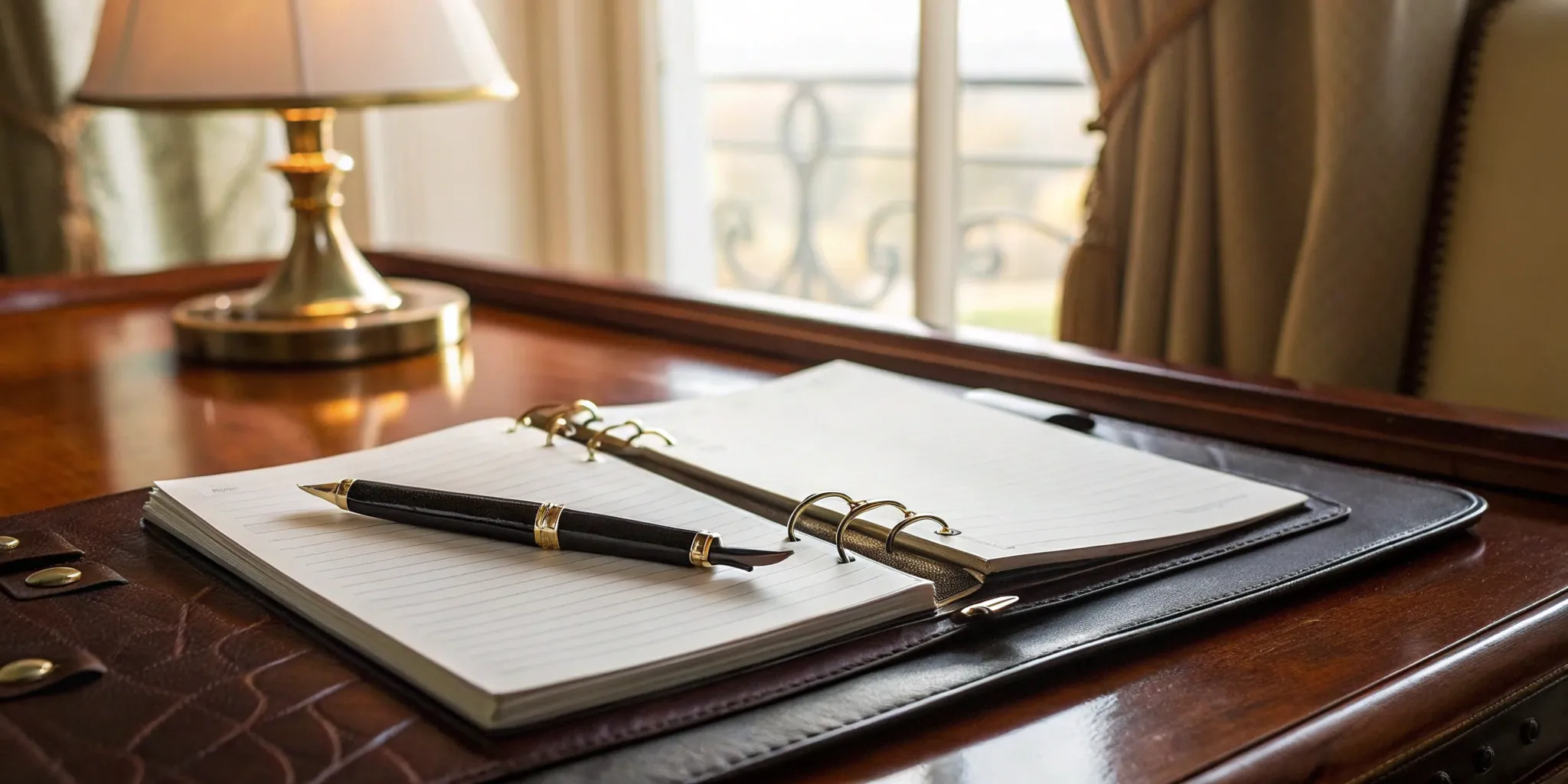 A binder and pen for planning an insurance dedicated fund investment strategy.