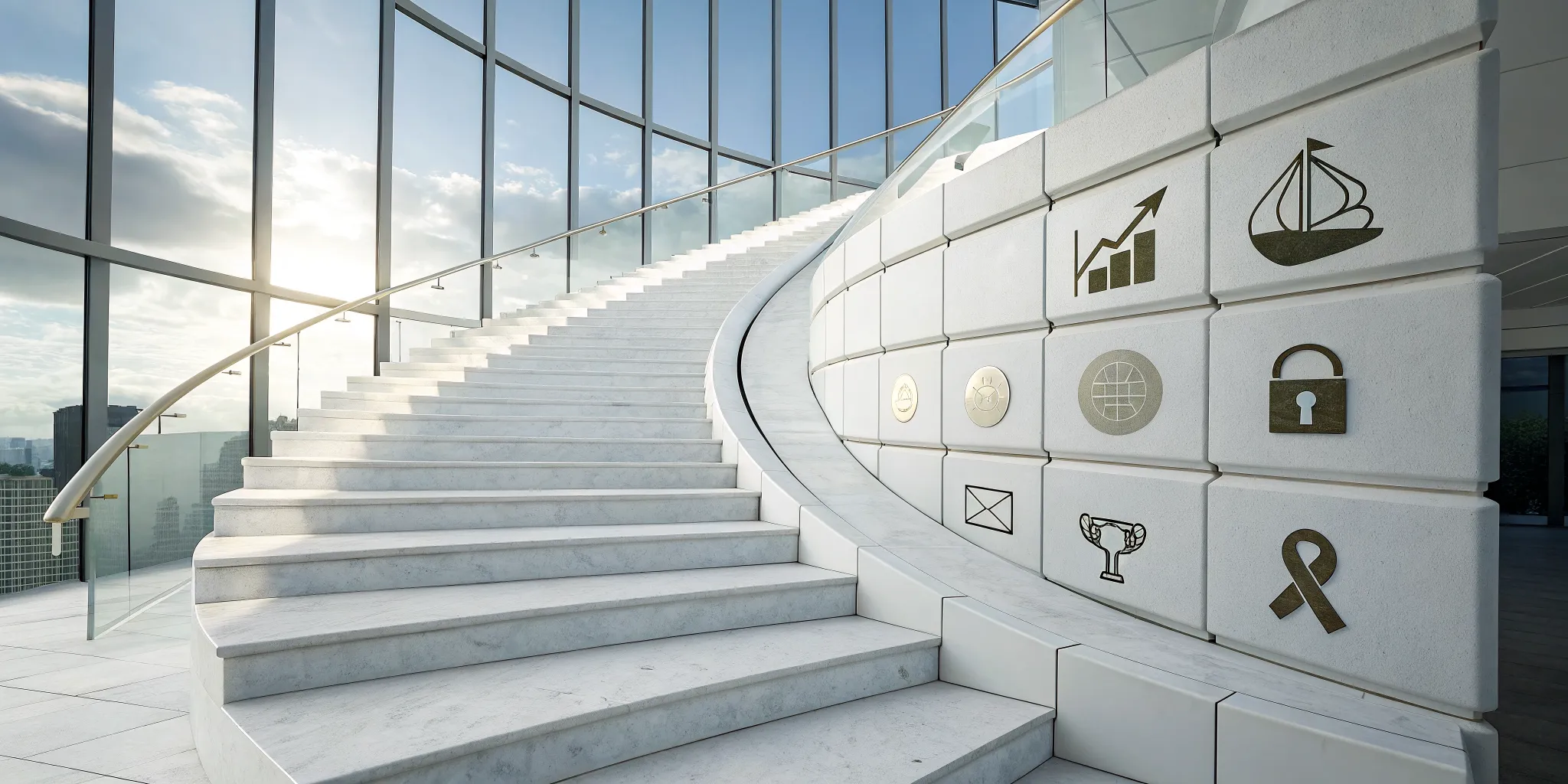 A staircase representing the steps to buy cash value life insurance for financial security.