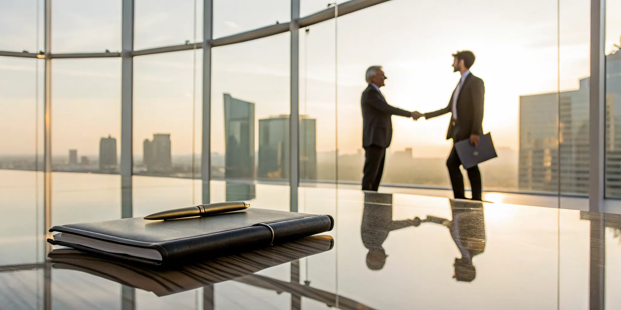 Business partners shaking hands, securing a business succession plan with infinite banking.