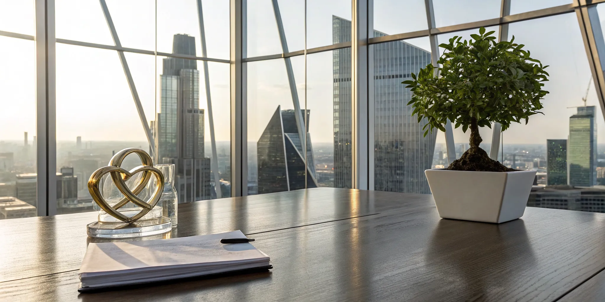A modern desk for planning philanthropy using permanent life insurance.