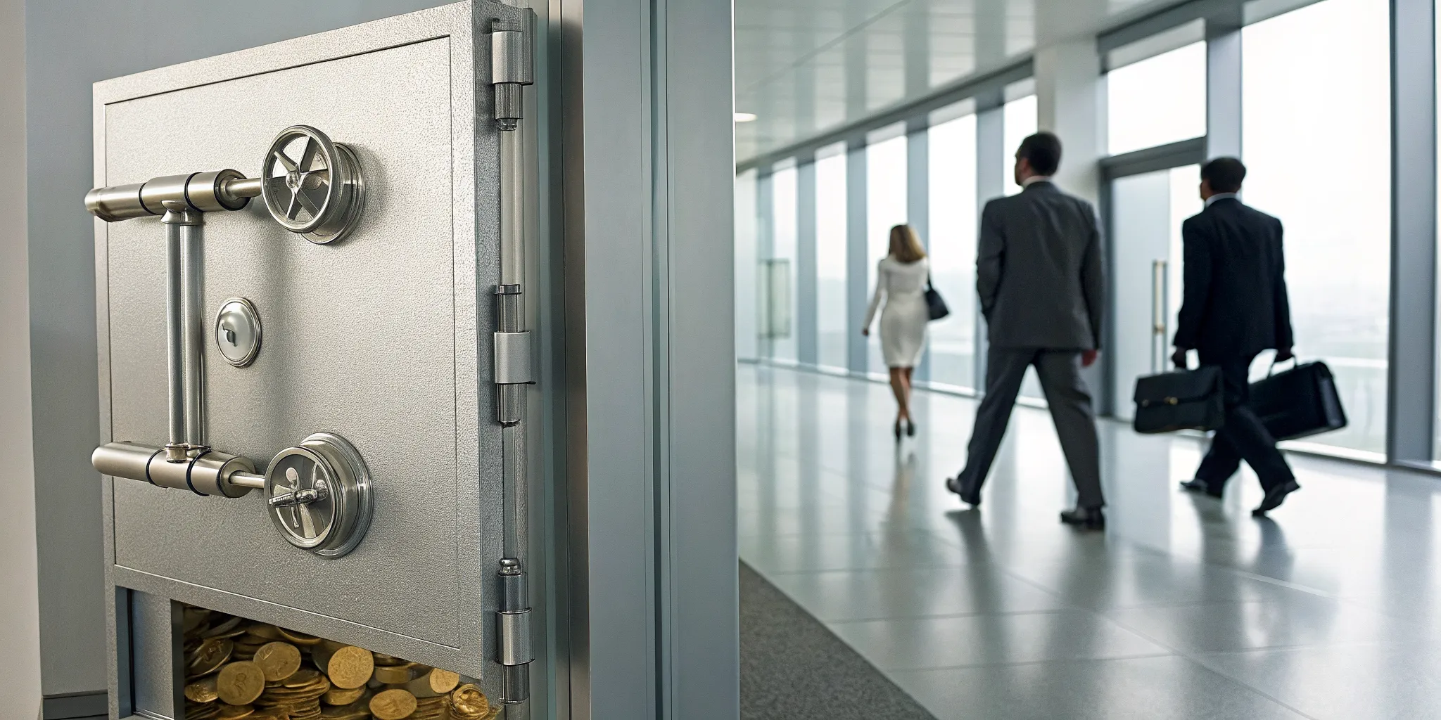 A secure vault of gold coins, protected by a life insurance policy's spendthrift provision.