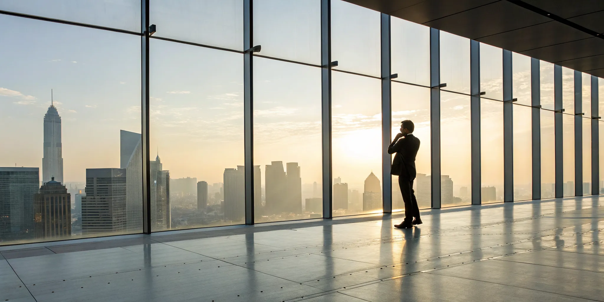 A key person looking over a city, a valuable business asset protected by key person insurance.
