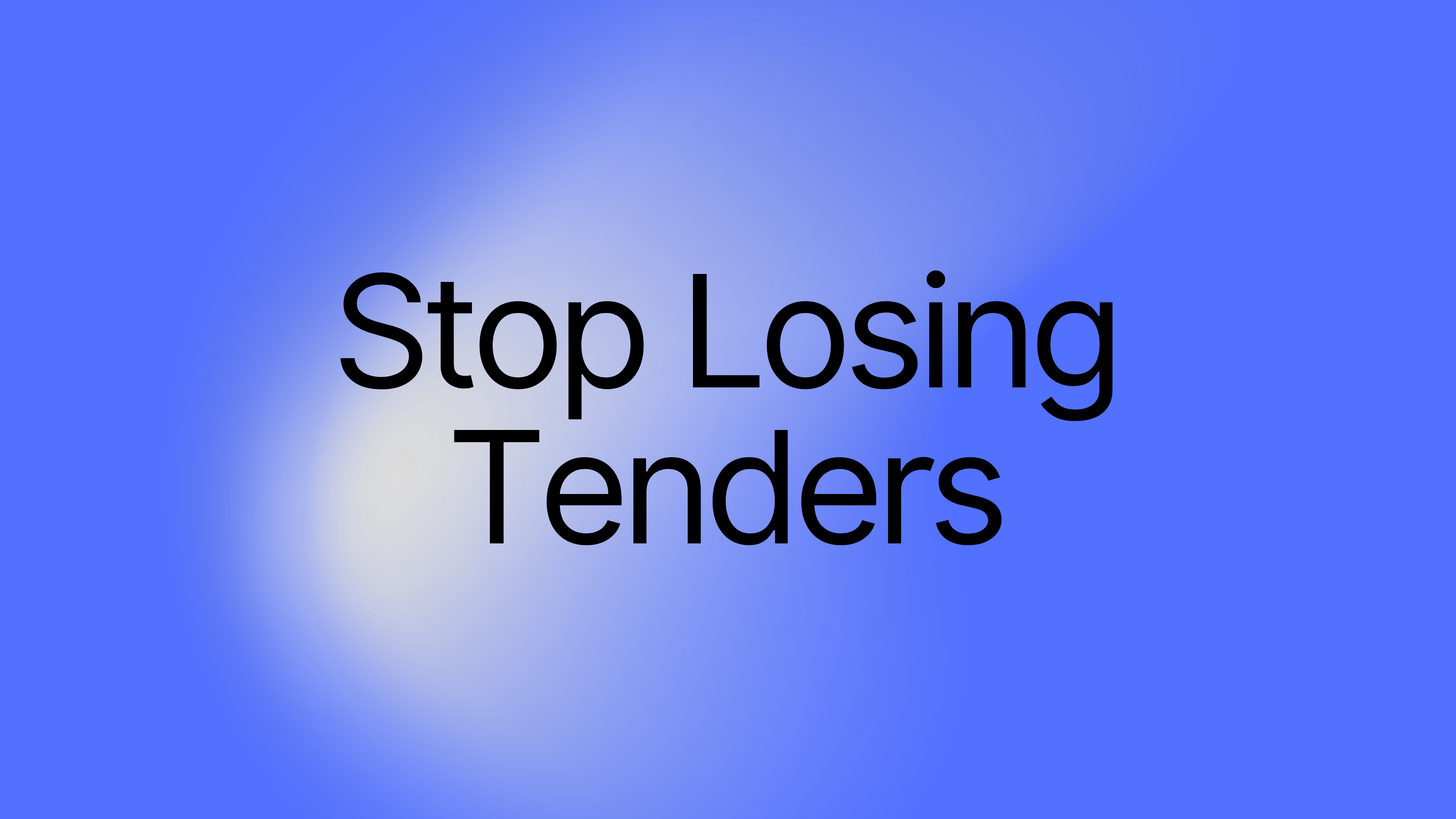 Stop losing tenders - TenderPilot