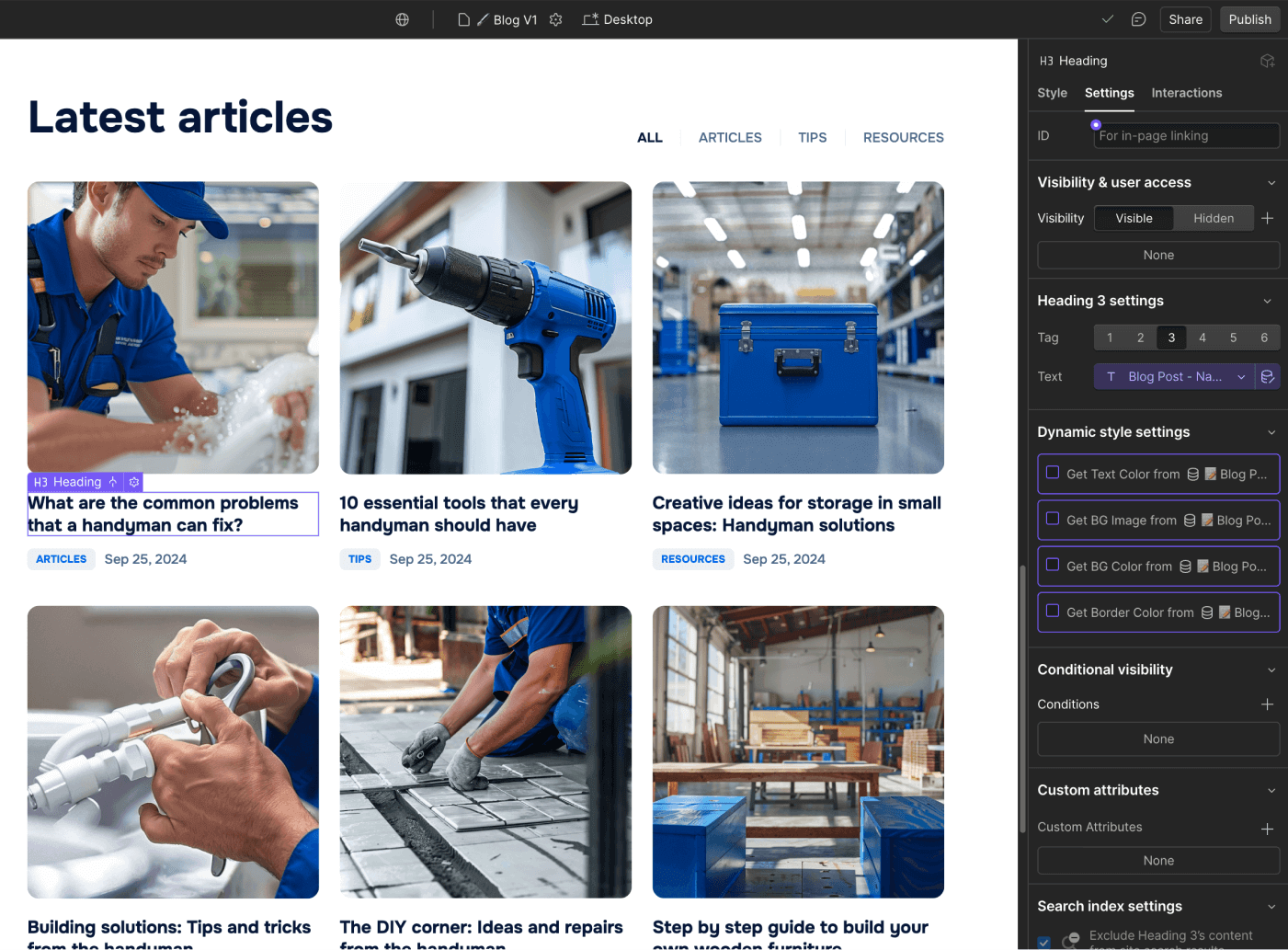 CMS Content - Homerepair X Webflow Template | BRIX Templates
