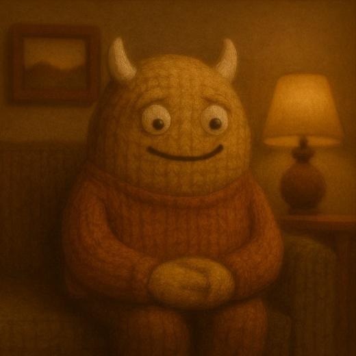 A cartoon of a monster sitting on a couchAI-generated content may be incorrect.