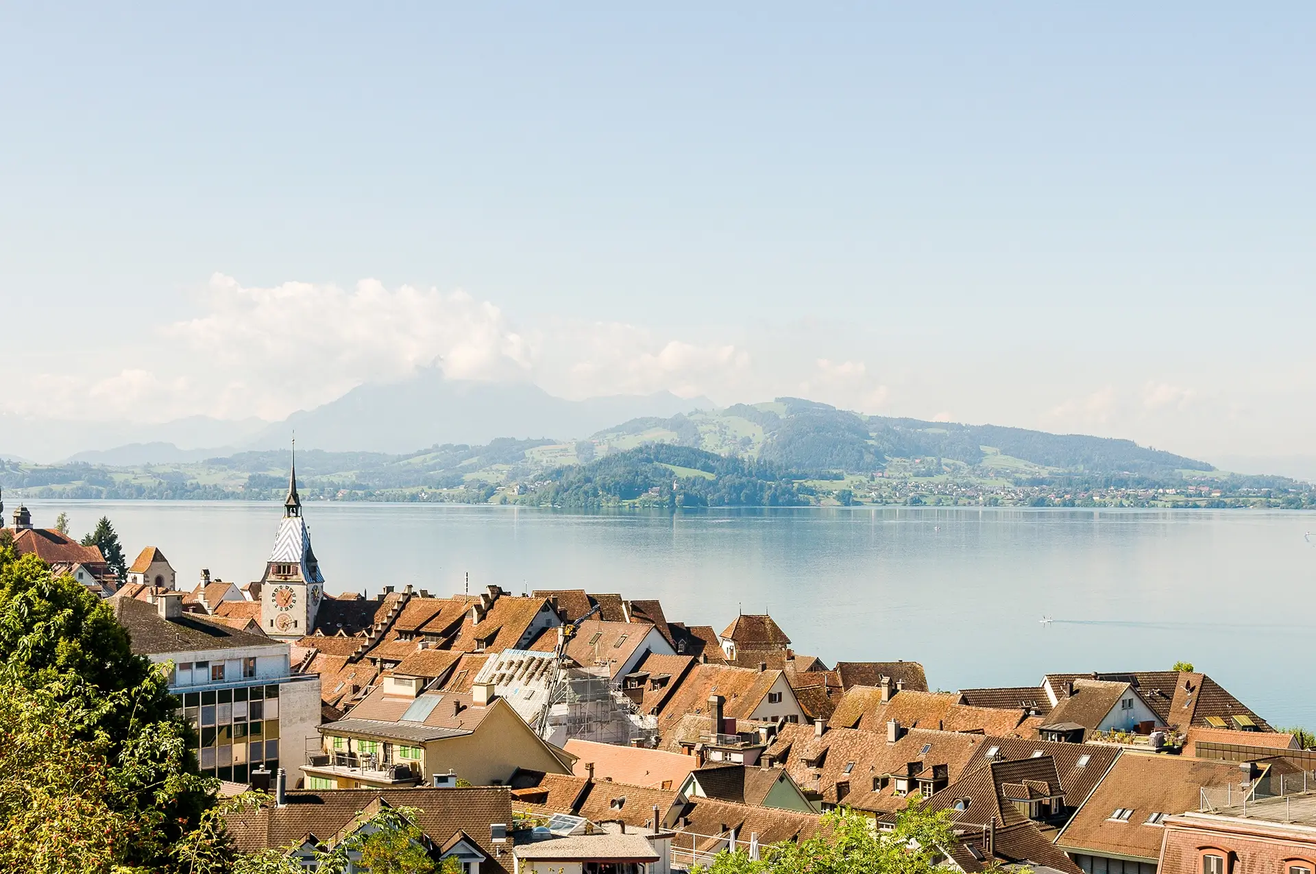 Walchwil with lake and mountain views.