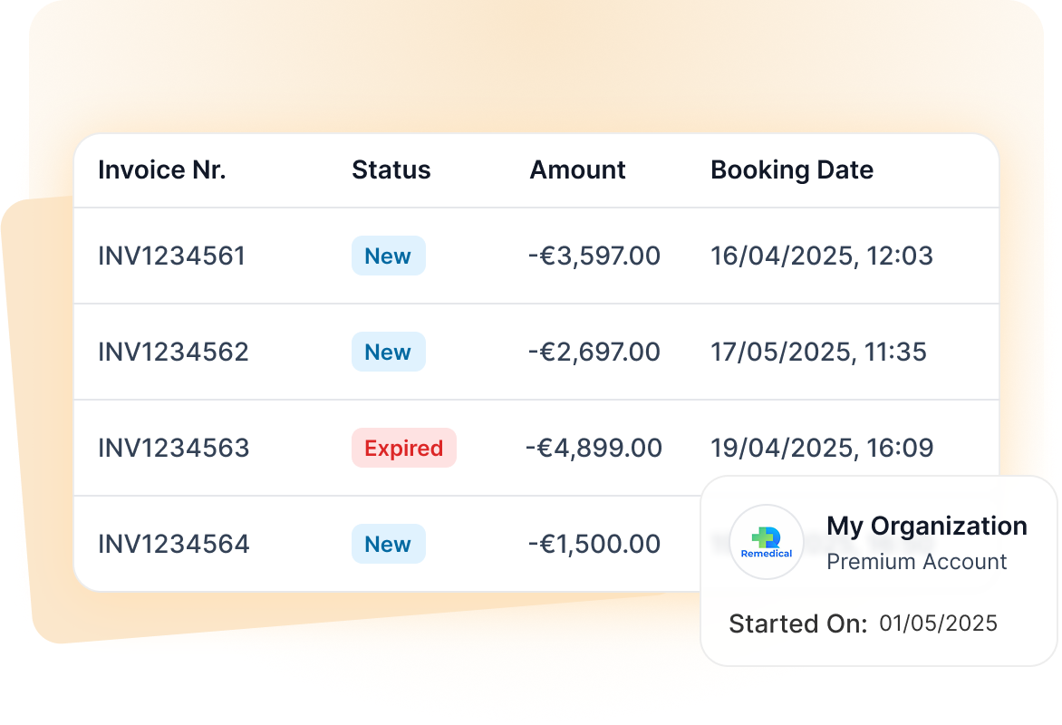 Dashboard mockup