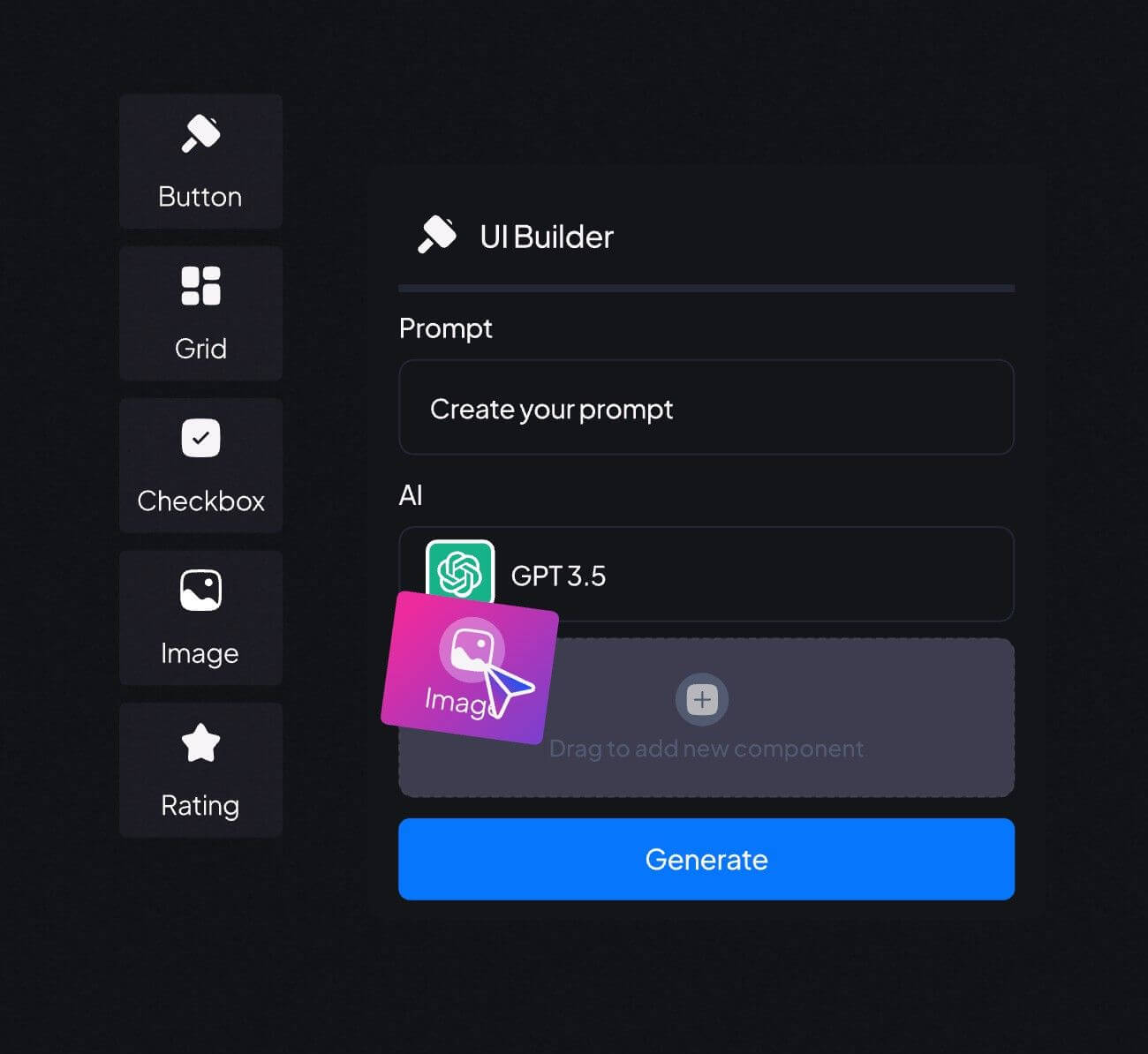 An image of how Mergepoint's no code UI builder.