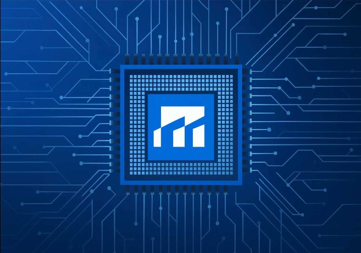 an image of mergepoint logo on a blue background