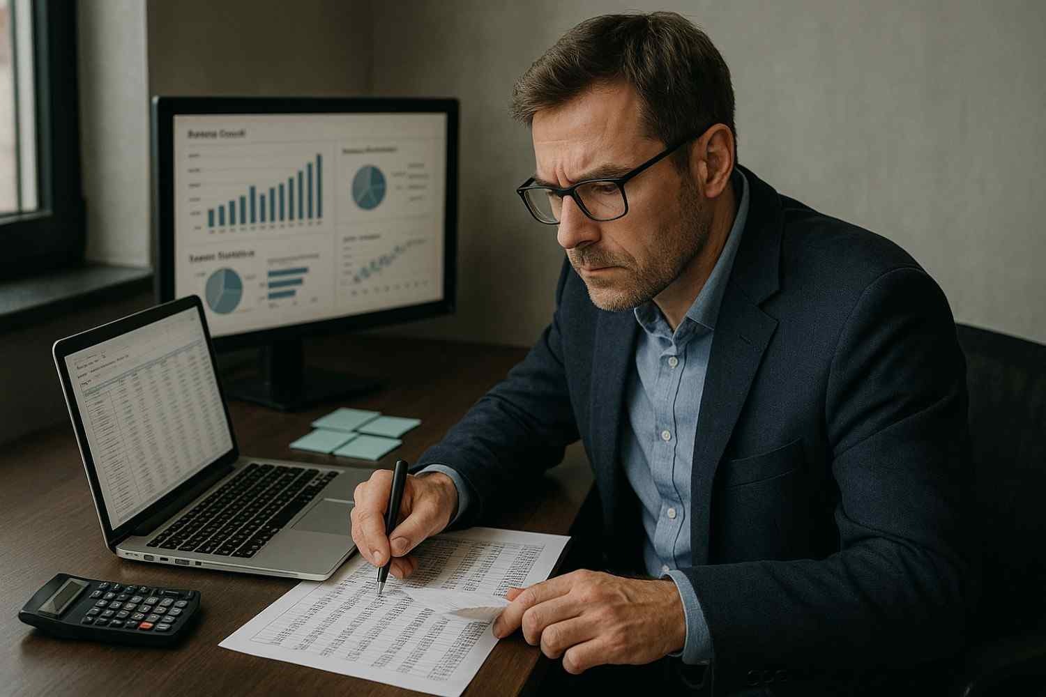 an image of a stressed man that needs ai automation in finance team