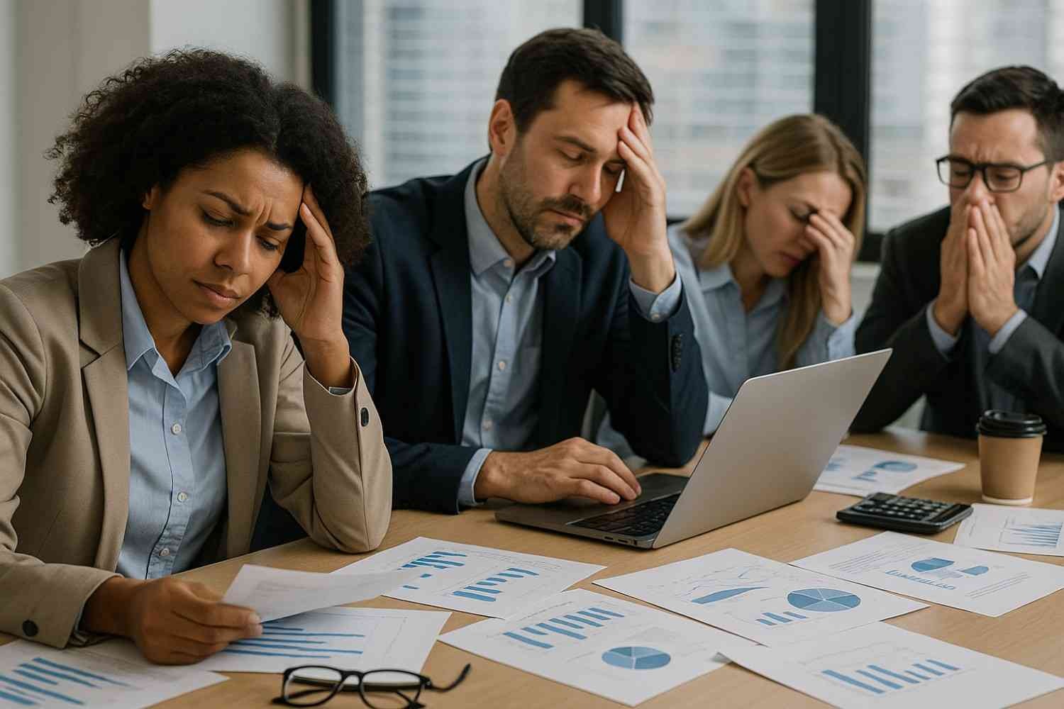 an image of a burnt out finance team needing ai automation