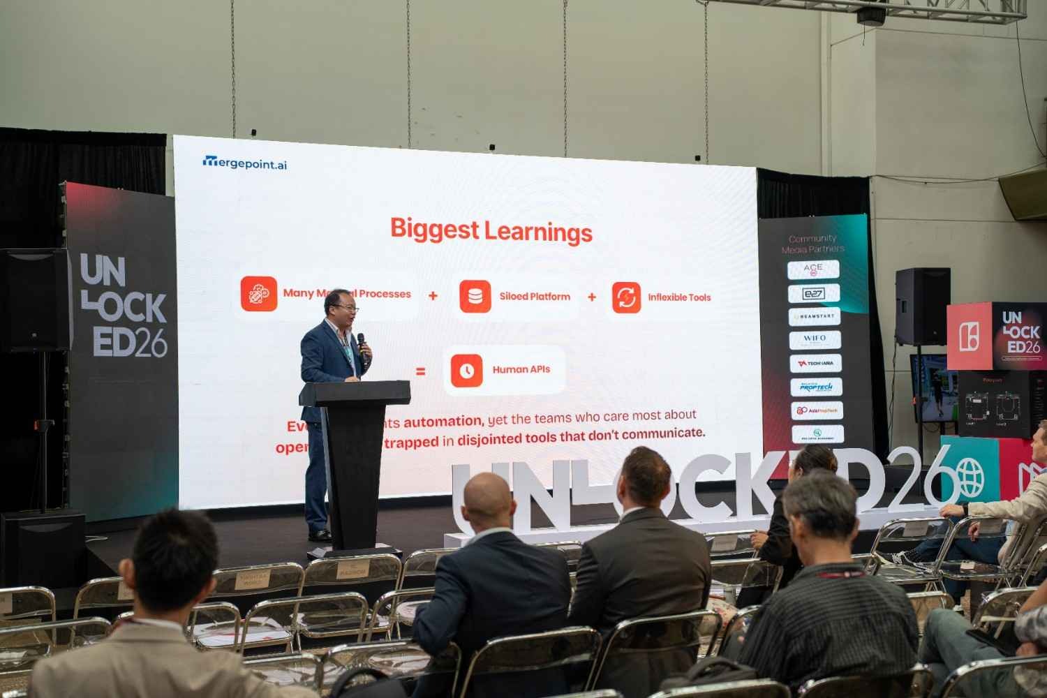 Rico Mok, cto and co founder of Mergepoint AI speaking at Unlocked 2026 in Singapore hosted by igloo
