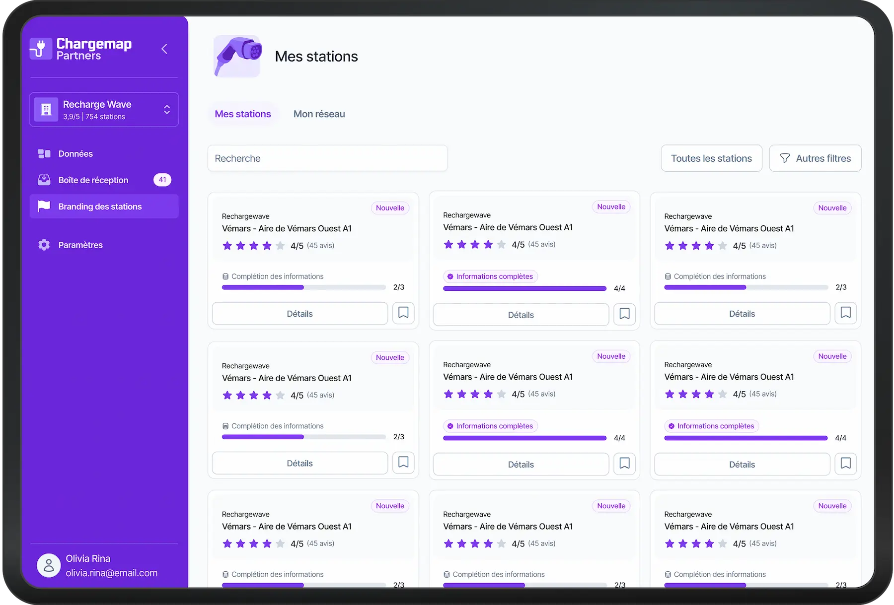 Dashboard Stations branding