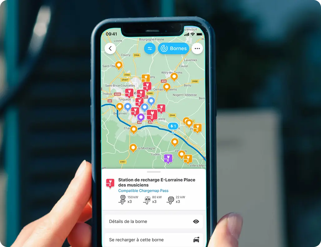 Carte des bornes de recharge