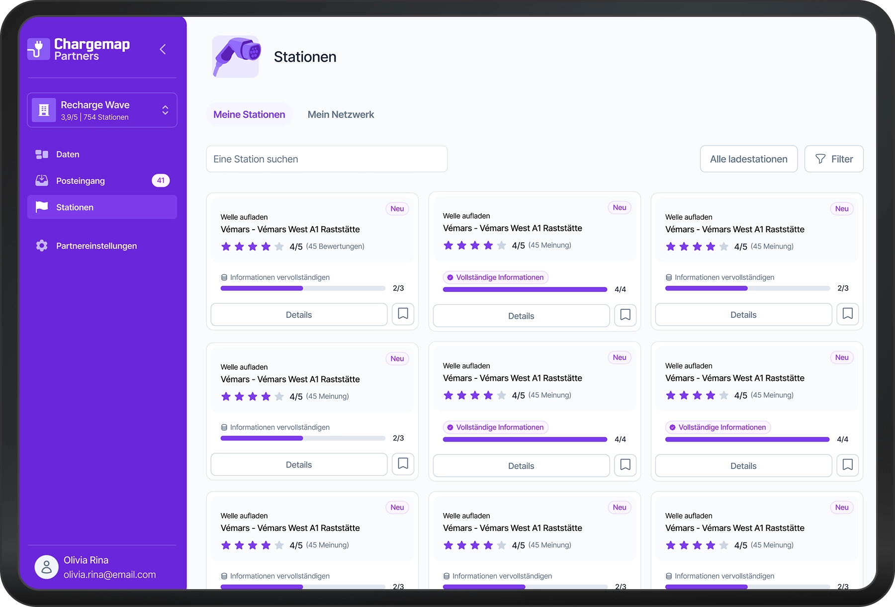 Dashboard Stations branding