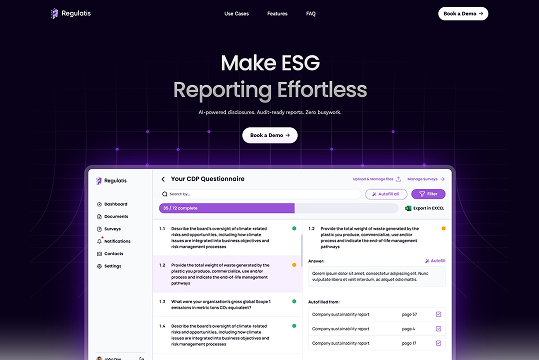 Regulatis – AI-Powered ESG Reporting Platform for Automated Disclosures and Compliance thumbnail