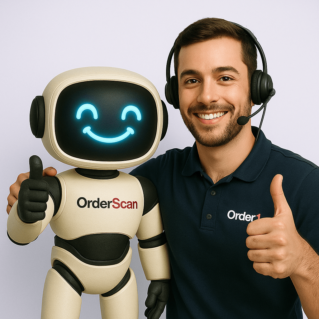 Service client order1, agent IA orderscan SAV