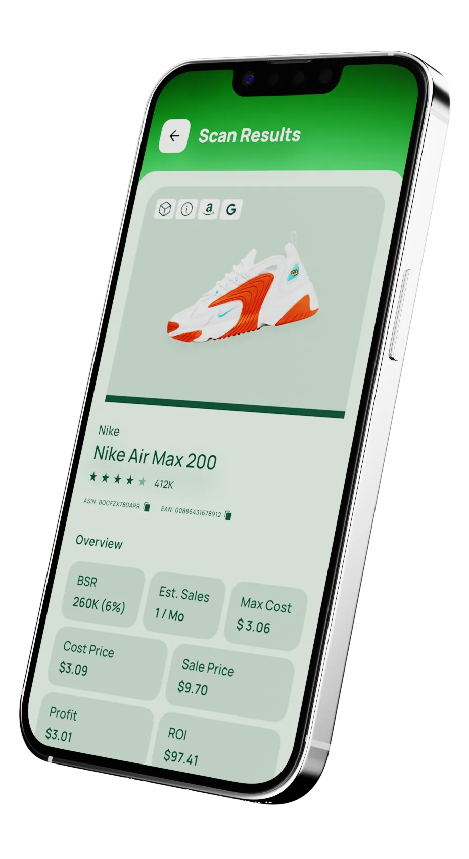 ScanProfit app mockup