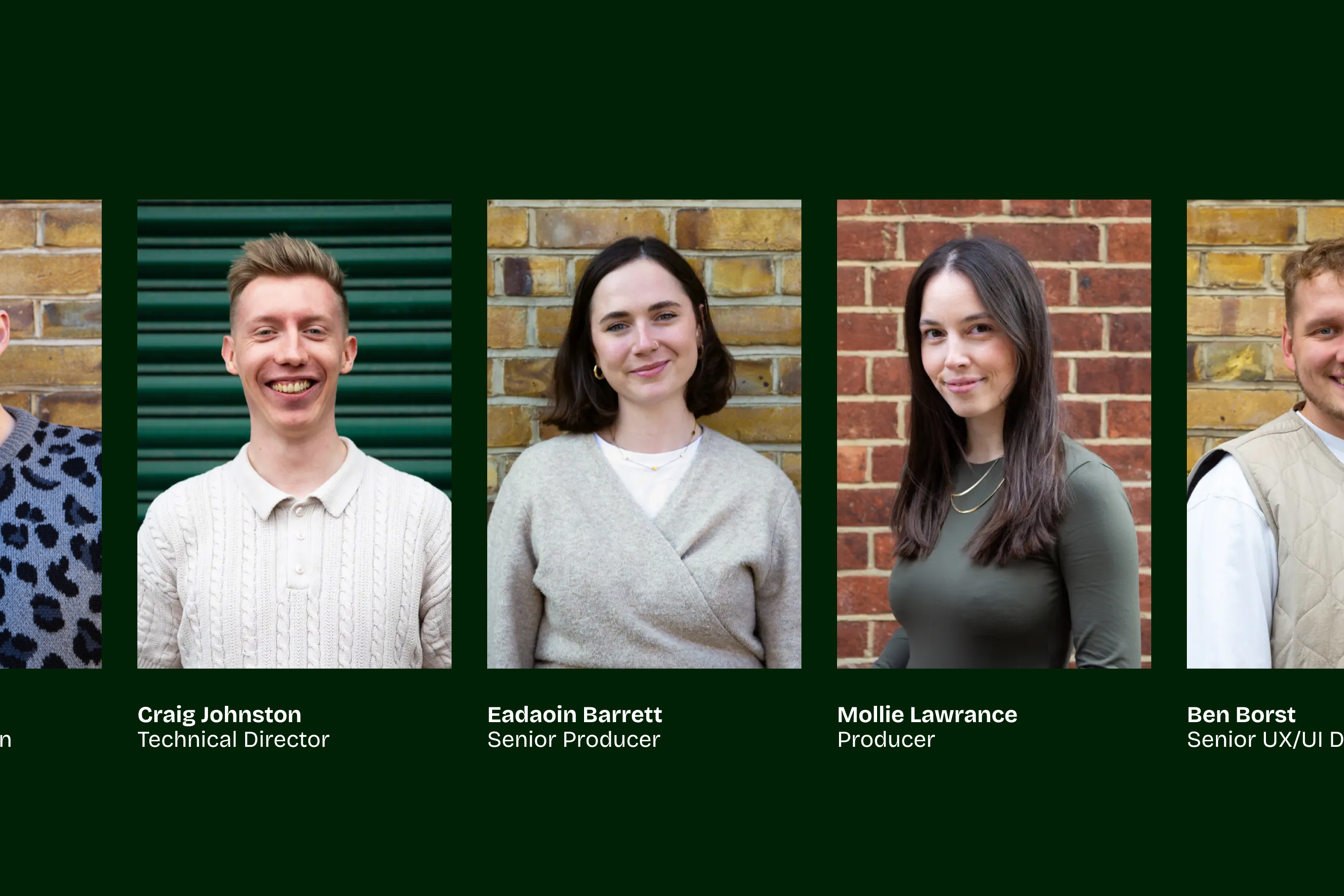 Carousel of images displaying the Bond & Coyne team members