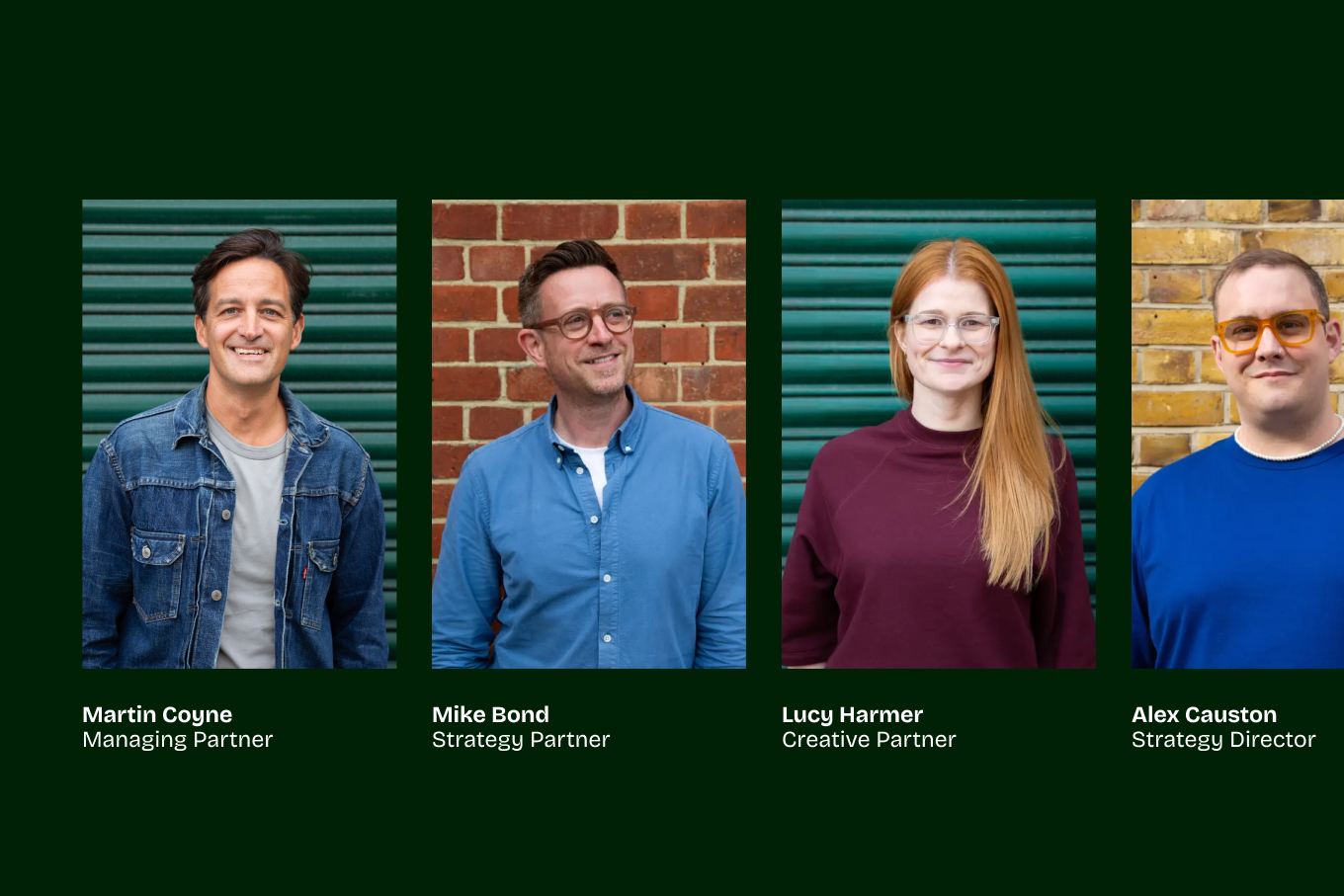 Carousel of images displaying the Bond & Coyne team members