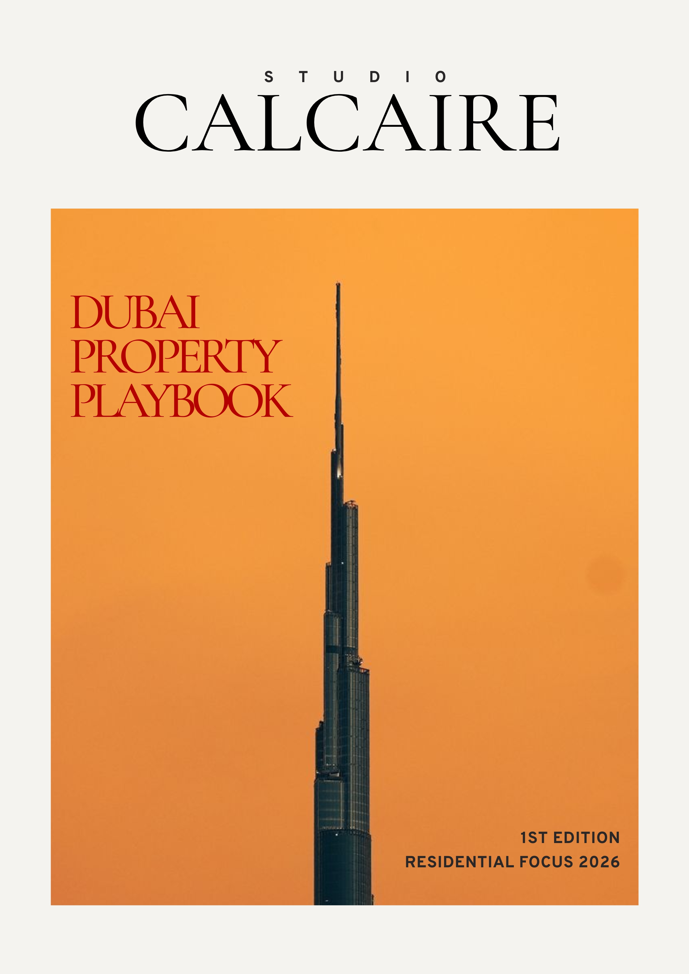 Dubai Property Playbook, residential focus 2026, 1st edition, cover