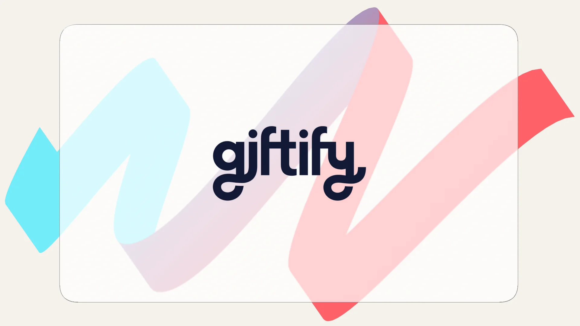 Transparent Giftify card with ribbon texture as a background
