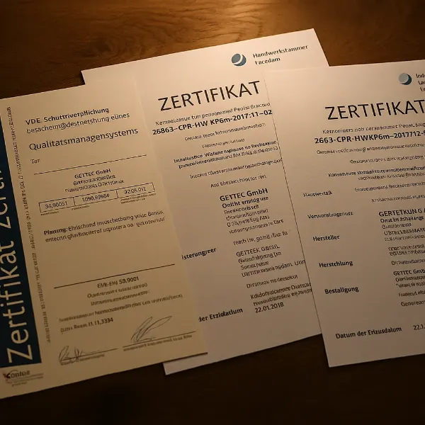 Zertifikate der GEMTEC GmbH nach DIN EN ISO 9001