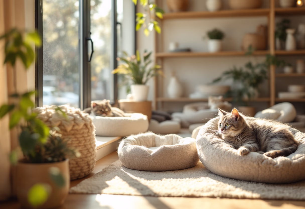 image of cat beds in store display