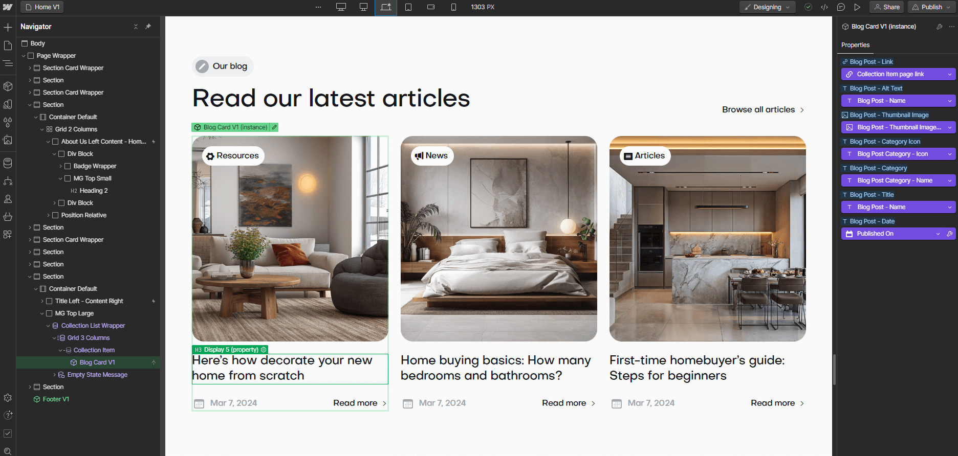 CMS Content - Property X Webflow Template
