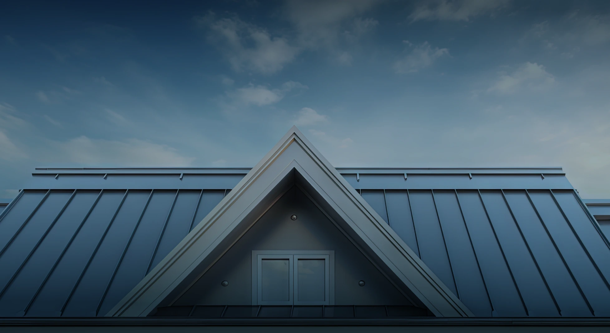 blue home metal roof with dark gradients