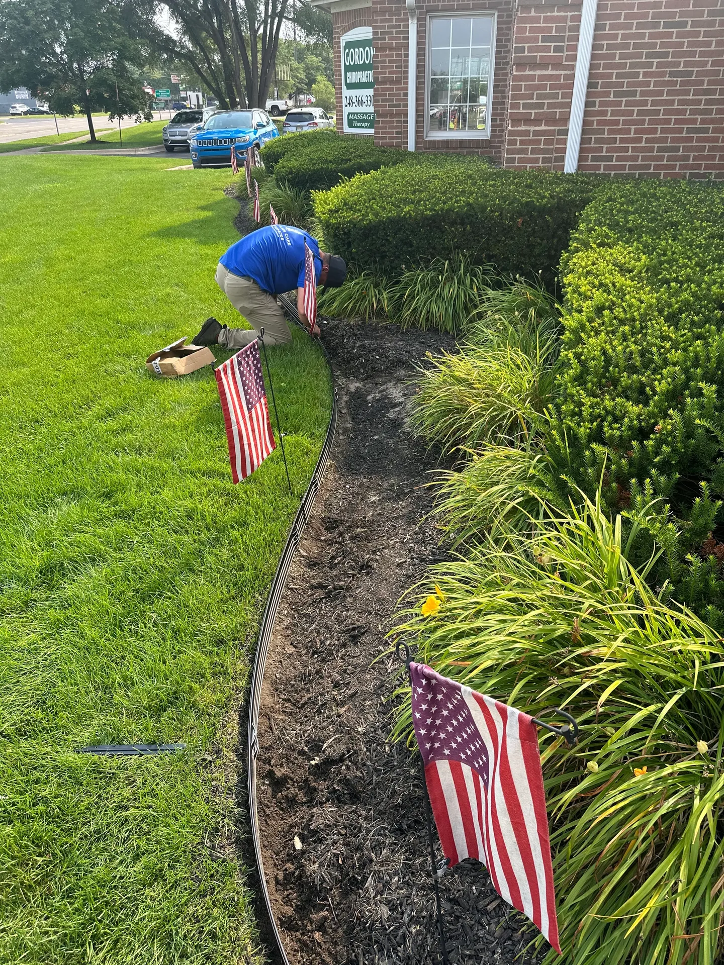 Commercial landscaping and seasonal planting services by Jake's Lawn Care Michigan business