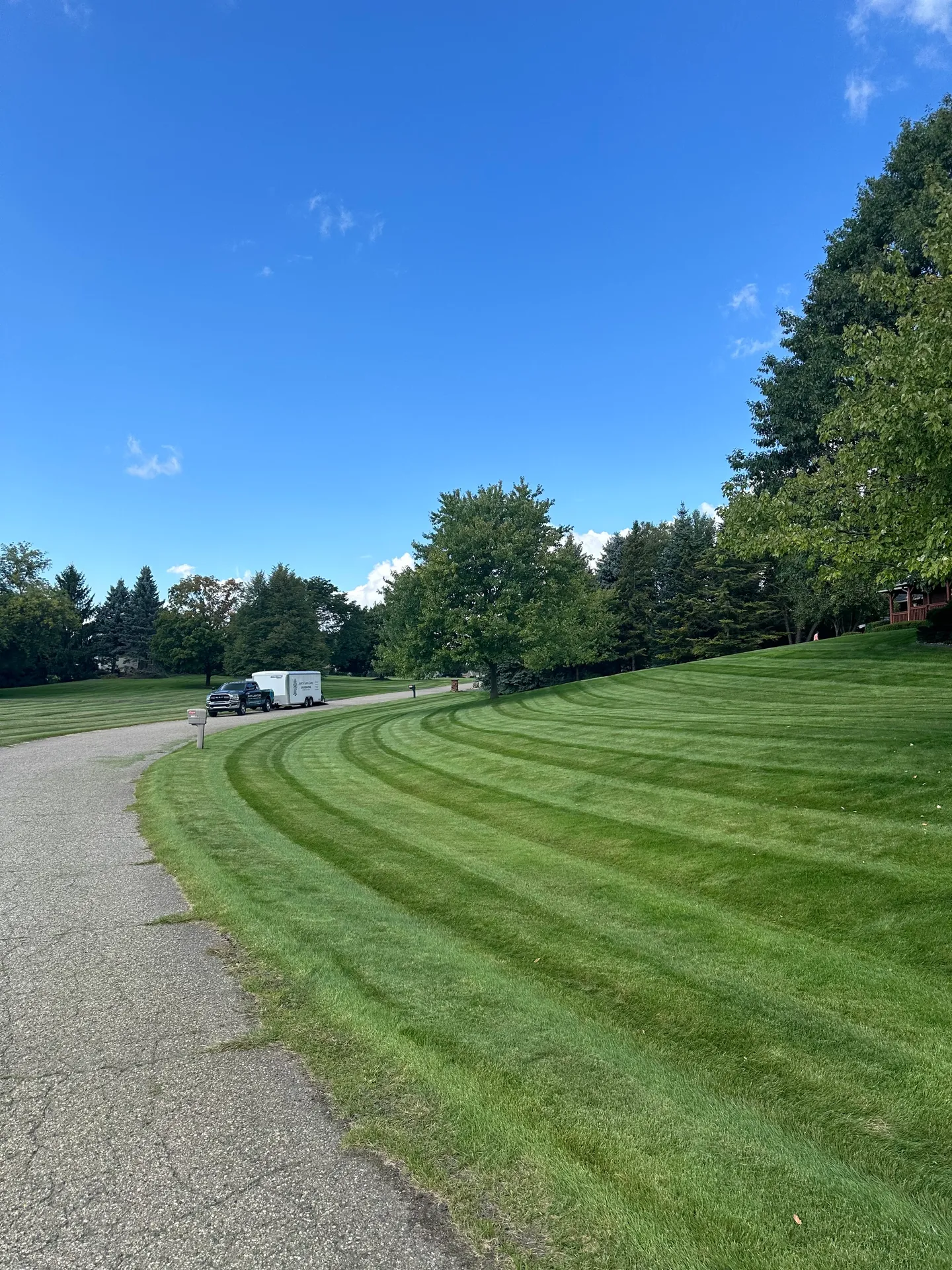 Large residential lawn maintenance and professional mowing service by Jake's Lawn Care Michigan