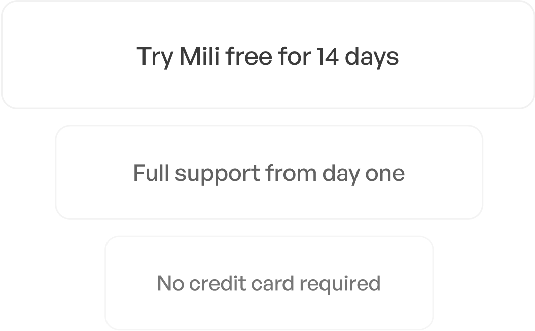 Try mili free for 14 days