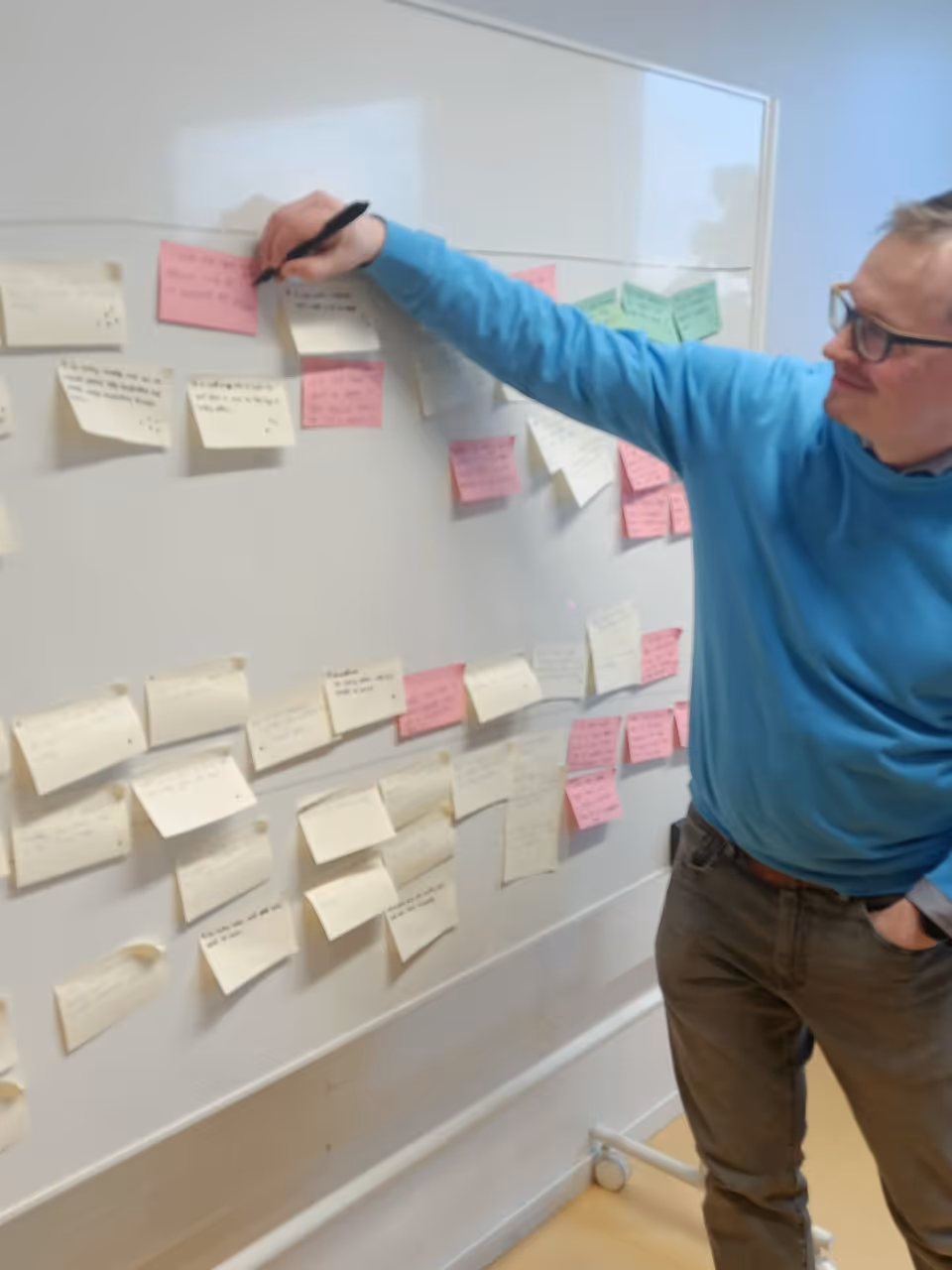 Picture of the TWSC CEO working with post-it notes