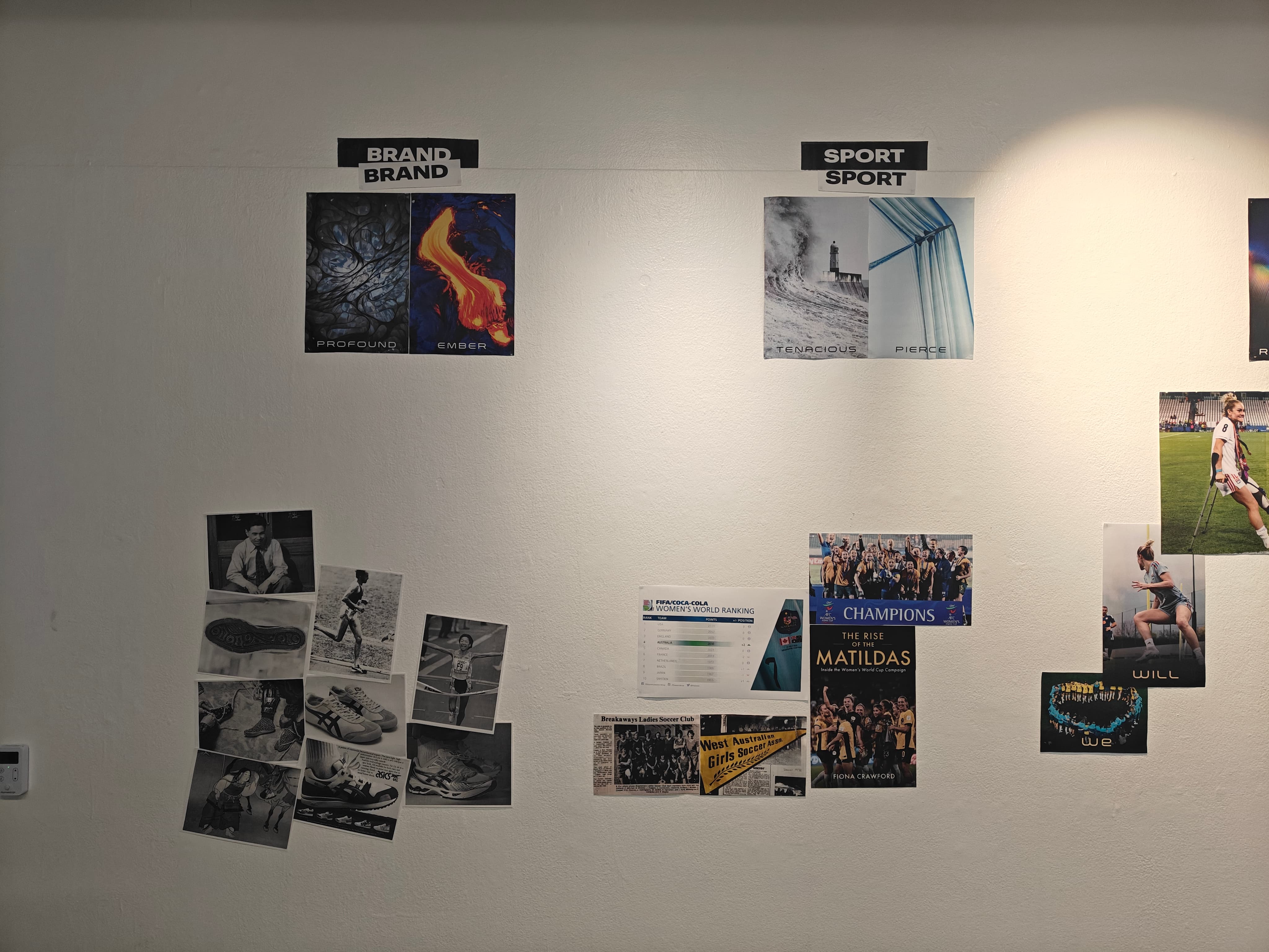 Closeup picture of the final Asics wall presentation #1