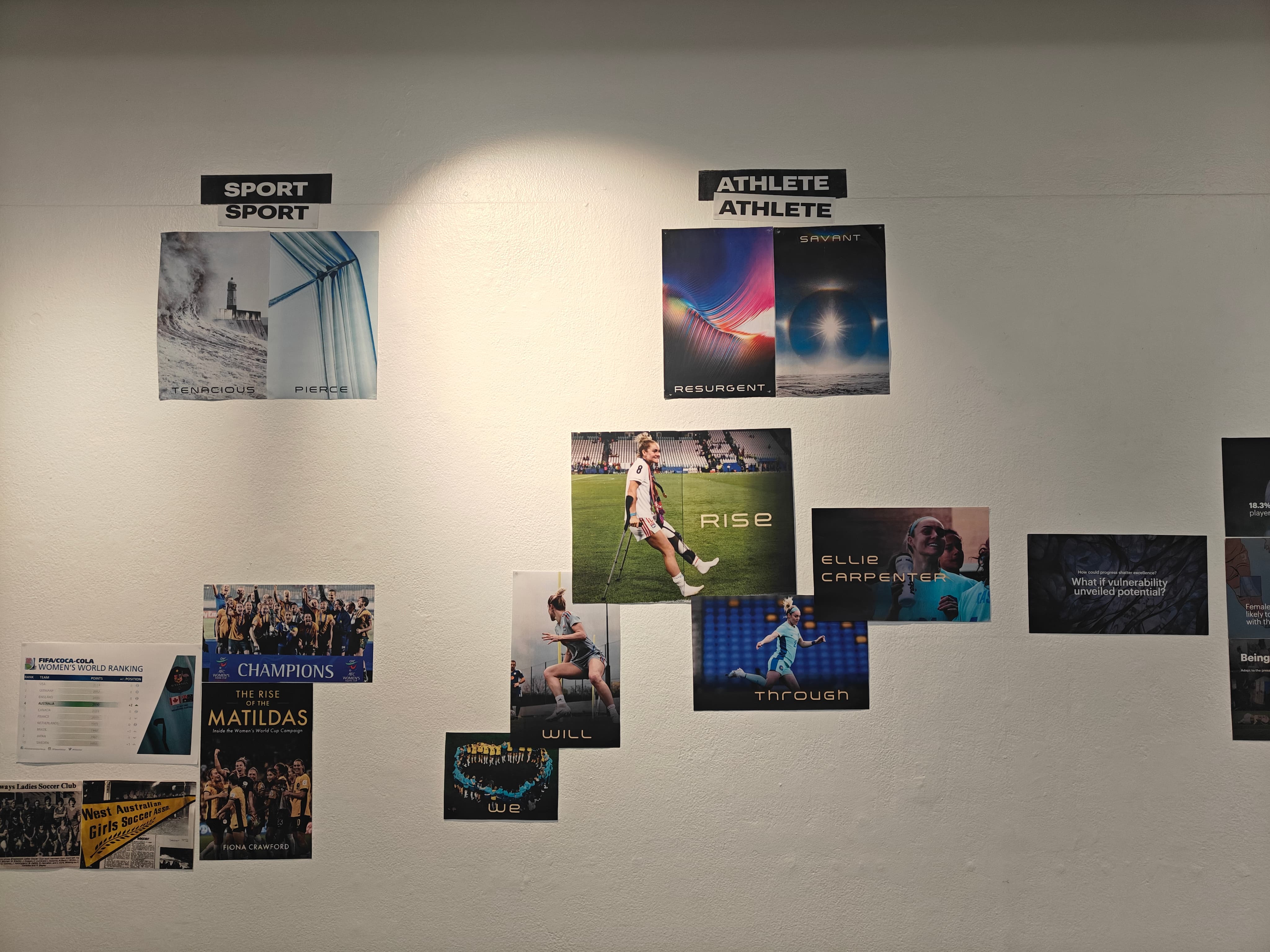 Closeup picture of the final Asics wall presentation #2