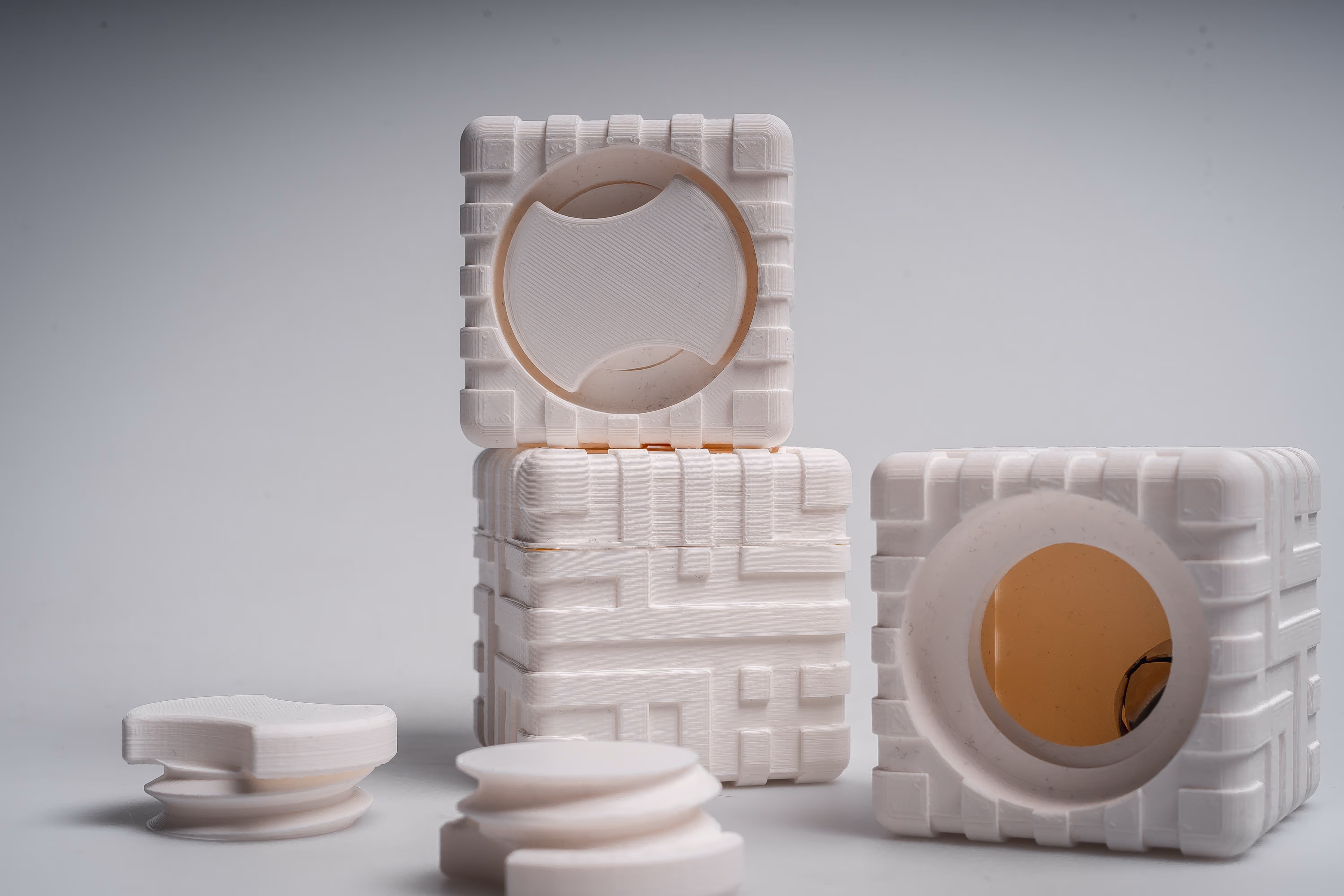 Closeup of the visually impaired project boxes