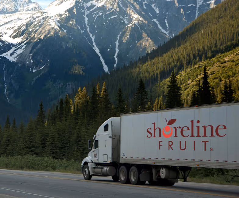Truck with Shoreline Fruit logo