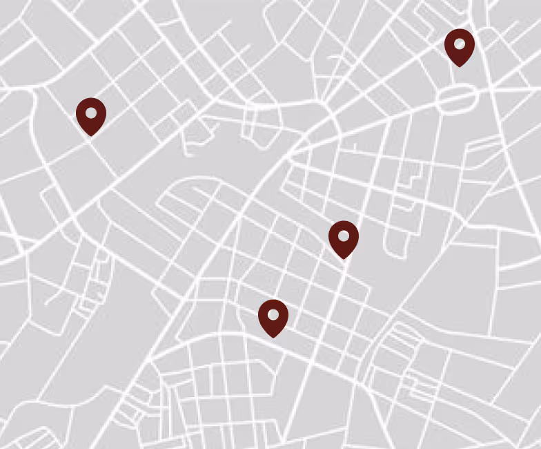 Locations marked on map