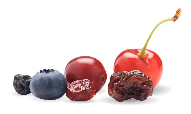 Variety of dried fruit